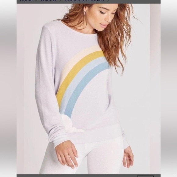 NWT! WILDFOX COLOR CLOUD BAGGY BEACH PULLOVER LAVENDER - Picture 2 of 9